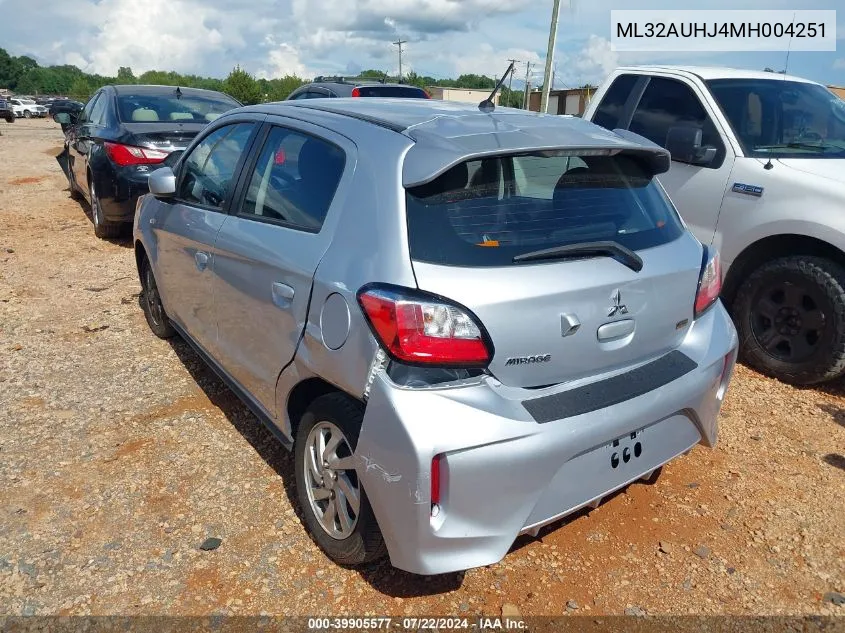 ML32AUHJ4MH004251 2021 Mitsubishi Mirage Carbonite Edition/Es/Le