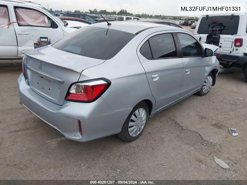 ML32FUFJ1MHF01331 2021 Mitsubishi Mirage G4 Carbonite Edition/Es/Le