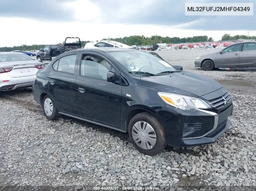 2021 Mitsubishi Mirage G4 Carbonite Edition/Es/Le VIN: ML32FUFJ2MHF04349 Lot: 40253207