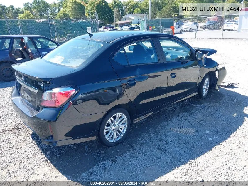 2021 Mitsubishi Mirage G4 Carbonite Edition/Es/Le VIN: ML32FUFJXMHF04647 Lot: 40262931