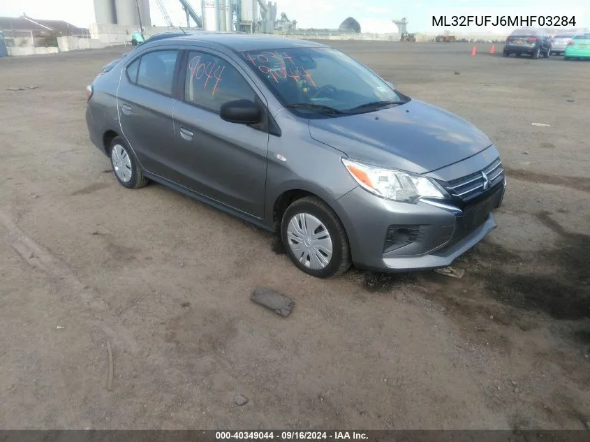 2021 Mitsubishi Mirage G4 Carbonite Edition/Es/Le VIN: ML32FUFJ6MHF03284 Lot: 40349044