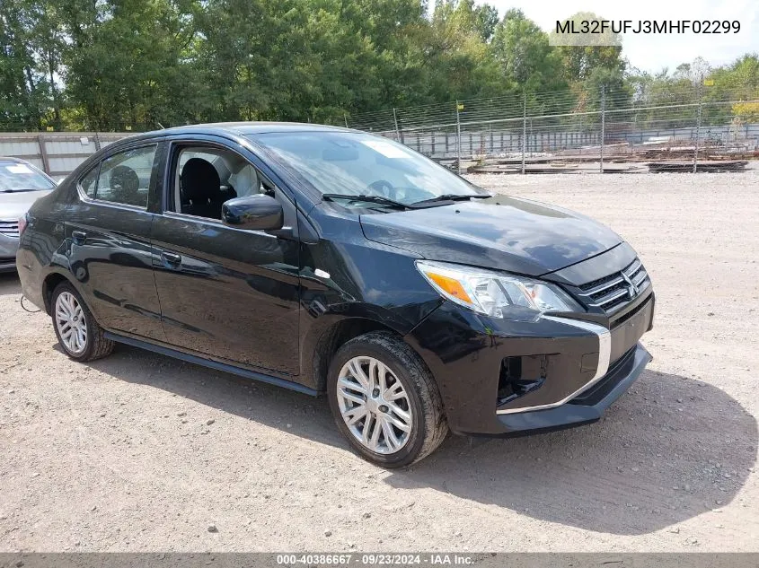 2021 Mitsubishi Mirage G4 Carbonite Edition/Es/Le VIN: ML32FUFJ3MHF02299 Lot: 40386667