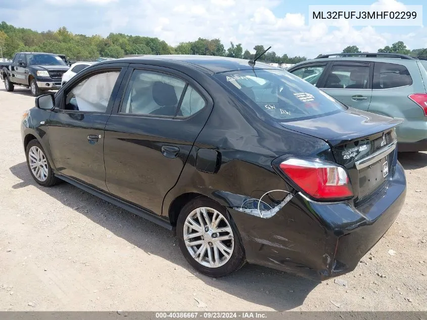 2021 Mitsubishi Mirage G4 Carbonite Edition/Es/Le VIN: ML32FUFJ3MHF02299 Lot: 40386667