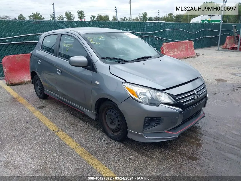 2021 Mitsubishi Mirage Carbonite Edition/Es/Le VIN: ML32AUHJ9MH000597 Lot: 40427372