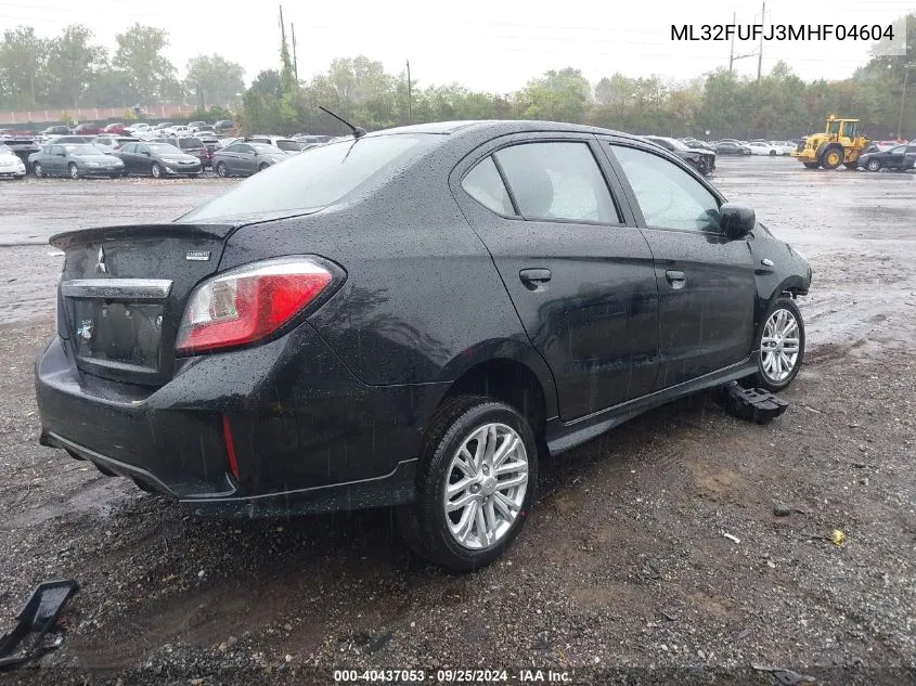 2021 Mitsubishi Mirage G4 Carbonite Edition/Es/Le VIN: ML32FUFJ3MHF04604 Lot: 40437053