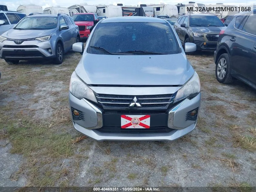 2021 Mitsubishi Mirage Es/Le/Carbonite Edition VIN: ML32AUHJ3MH011868 Lot: 40469351