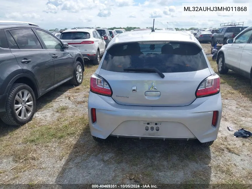 2021 Mitsubishi Mirage Es/Le/Carbonite Edition VIN: ML32AUHJ3MH011868 Lot: 40469351