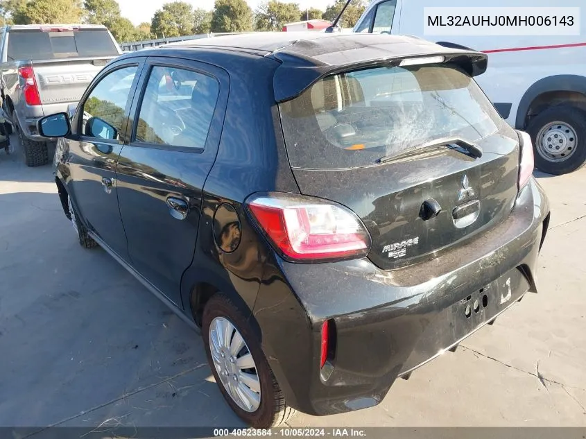 2021 Mitsubishi Mirage Es/Le/Carbonite Edition VIN: ML32AUHJ0MH006143 Lot: 40523584