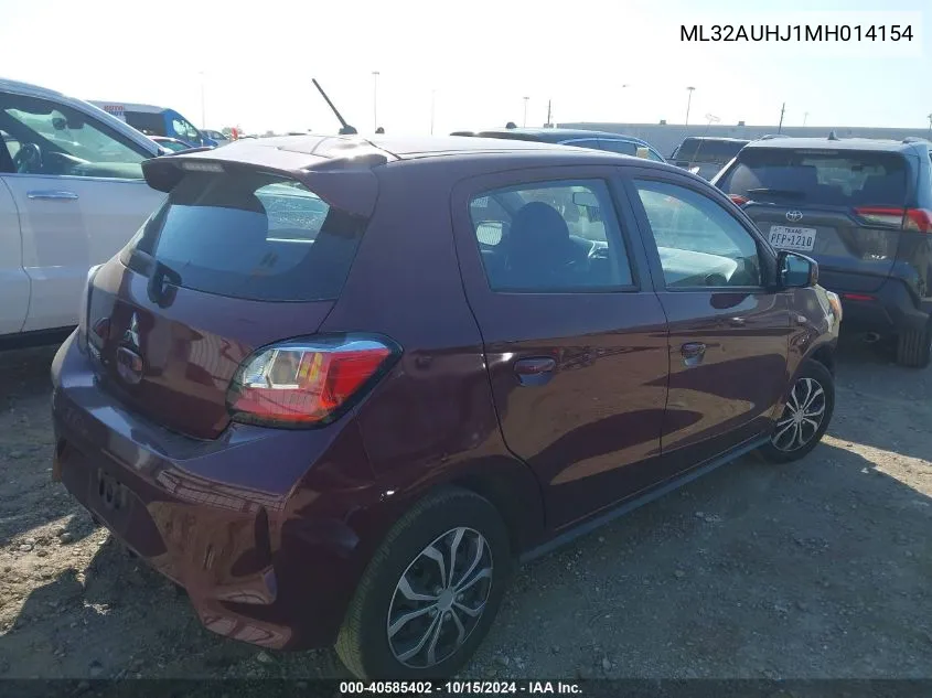 2021 Mitsubishi Mirage VIN: ML32AUHJ1MH014154 Lot: 40585402