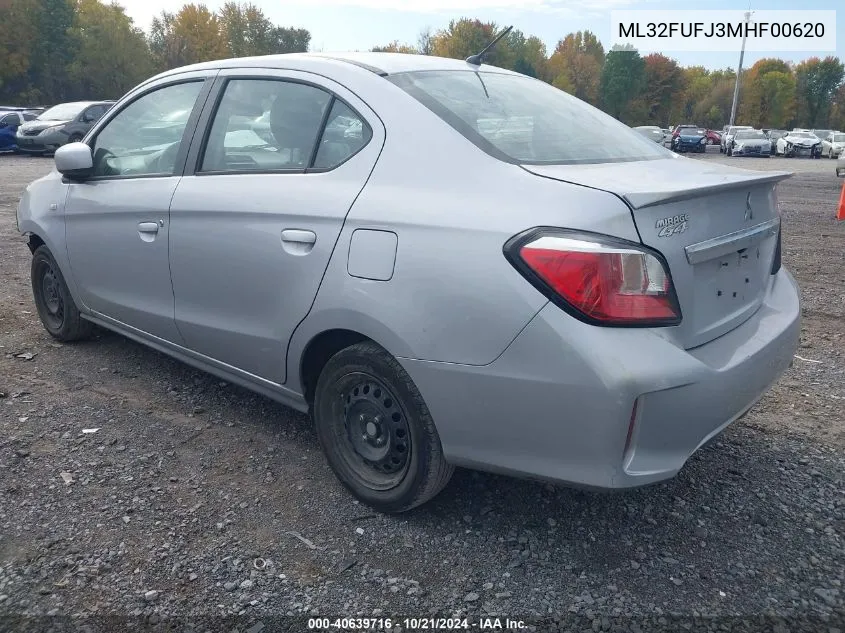 2021 Mitsubishi Mirage G4 Carbonite Edition/Es/Le VIN: ML32FUFJ3MHF00620 Lot: 40639716