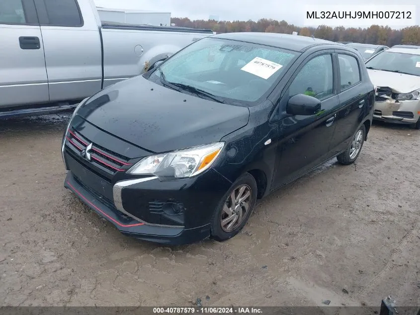 2021 Mitsubishi Mirage Carbonite Edition/Es/Le VIN: ML32AUHJ9MH007212 Lot: 40787579