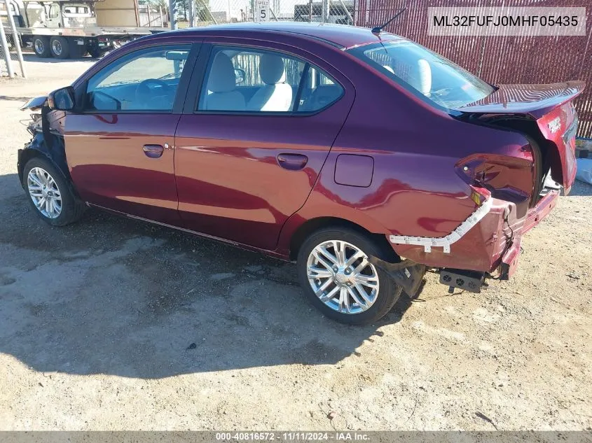 2021 Mitsubishi Mirage G4 Carbonite Edition/Es/Le VIN: ML32FUFJ0MHF05435 Lot: 40816572