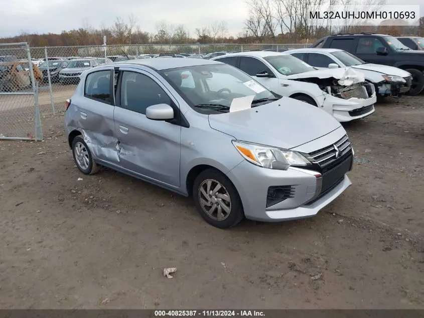 2021 Mitsubishi Mirage Le VIN: ML32AUHJ0MH010693 Lot: 40825387