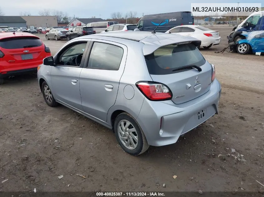 2021 Mitsubishi Mirage Le VIN: ML32AUHJ0MH010693 Lot: 40825387