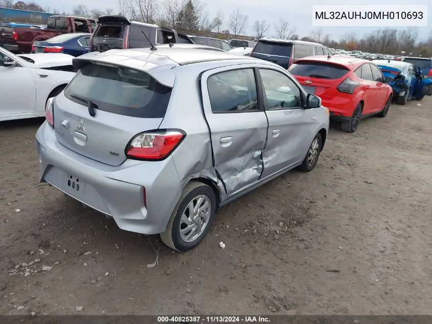 2021 Mitsubishi Mirage Le VIN: ML32AUHJ0MH010693 Lot: 40825387