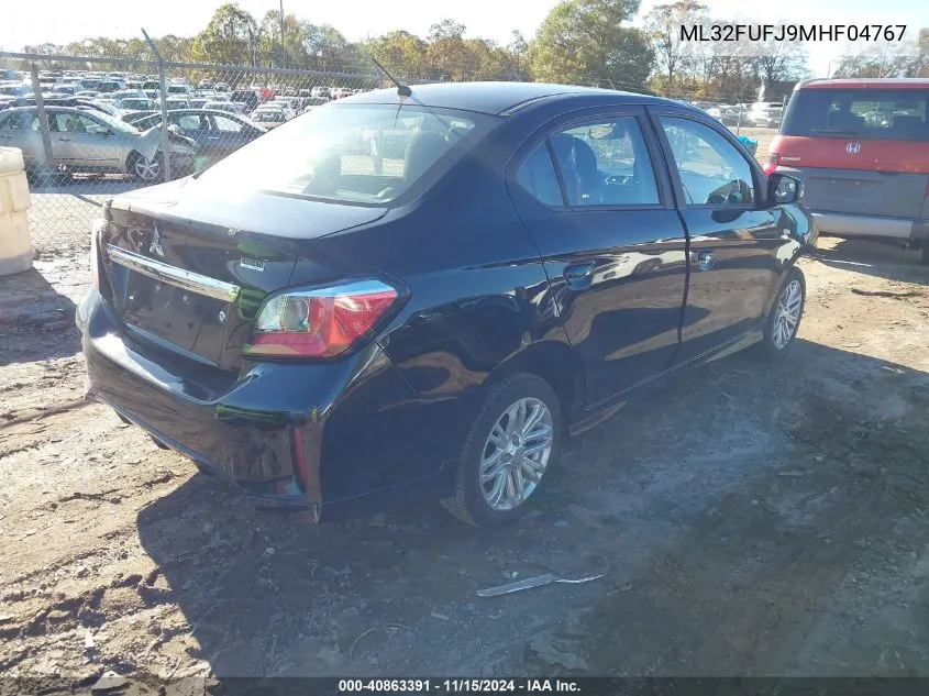 2021 Mitsubishi Mirage G4 Carbonite Edition/Es/Le VIN: ML32FUFJ9MHF04767 Lot: 40863391