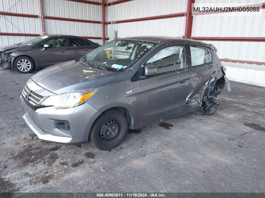 2021 Mitsubishi Mirage Carbonite Edition/Es/Le VIN: ML32AUHJ2MH005088 Lot: 40903611