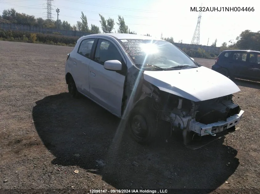 2022 Mitsubishi Mirage VIN: ML32AUHJ1NH004466 Lot: 12098147