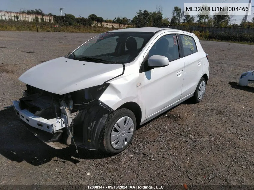 2022 Mitsubishi Mirage VIN: ML32AUHJ1NH004466 Lot: 12098147