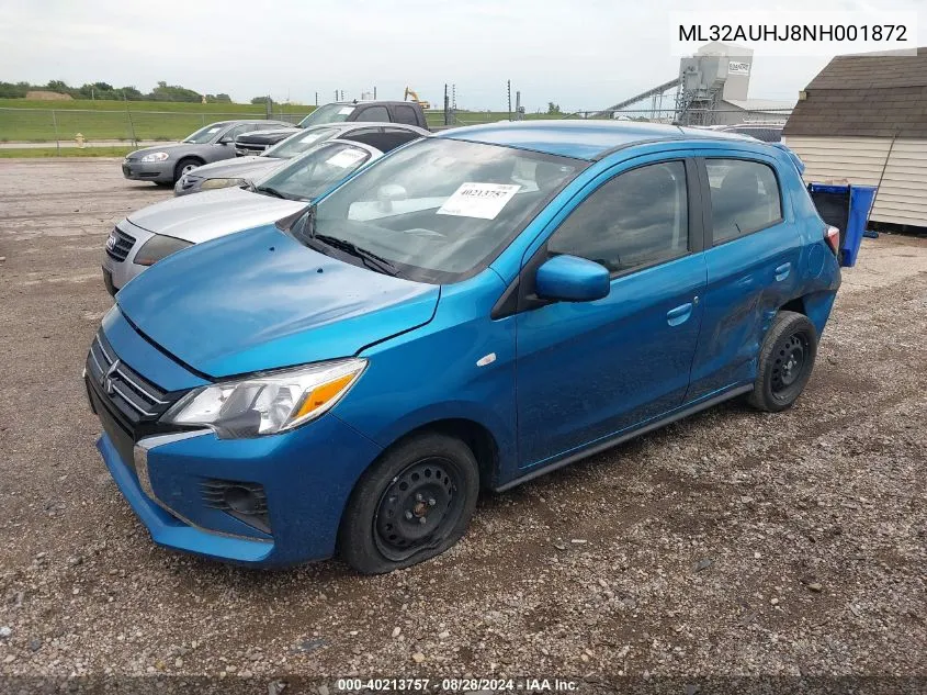 2022 Mitsubishi Mirage Es VIN: ML32AUHJ8NH001872 Lot: 40213757