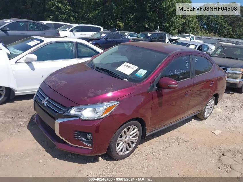 2022 Mitsubishi Mirage G4 Se VIN: ML32FVFJ8NHF04508 Lot: 40248700