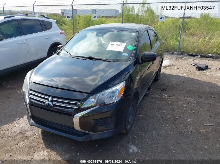 2022 Mitsubishi Mirage G4 Black Edition/Es/Le VIN: ML32FUFJXNHF03547 Lot: 40276876