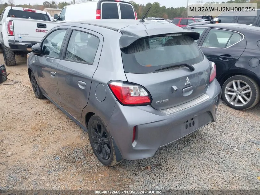 2022 Mitsubishi Mirage Black Edition/Se VIN: ML32AWHJ2NH006254 Lot: 40772669