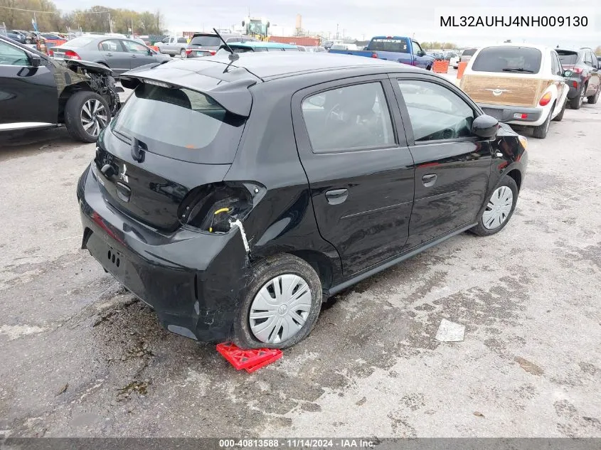 2022 Mitsubishi Mirage Es/Le VIN: ML32AUHJ4NH009130 Lot: 40813588