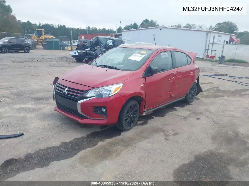 2022 Mitsubishi Mirage G4 Black Edition VIN: ML32FUFJ3NHF04247 Lot: 40845935