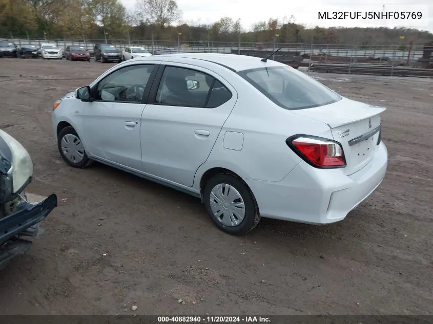 2022 Mitsubishi Mirage G4 Es VIN: ML32FUFJ5NHF05769 Lot: 40882940