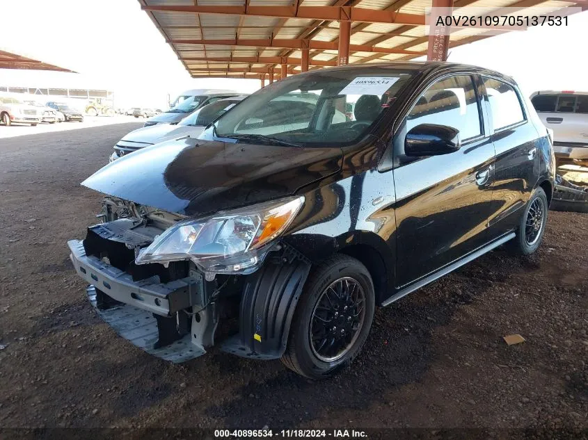 2022 Mitsubishi Mirage VIN: A0V26109705137531 Lot: 40896534