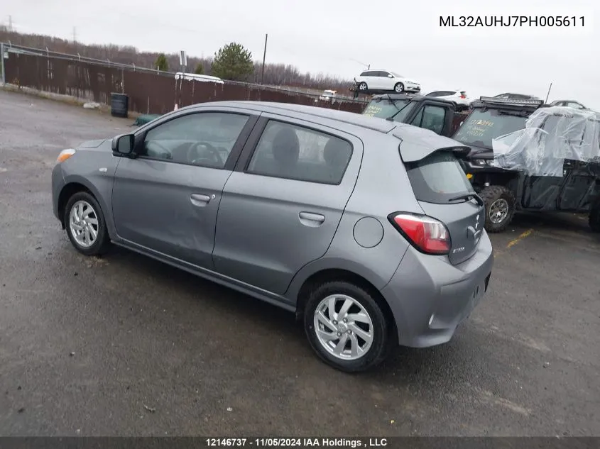 2023 Mitsubishi Mirage VIN: ML32AUHJ7PH005611 Lot: 12146737