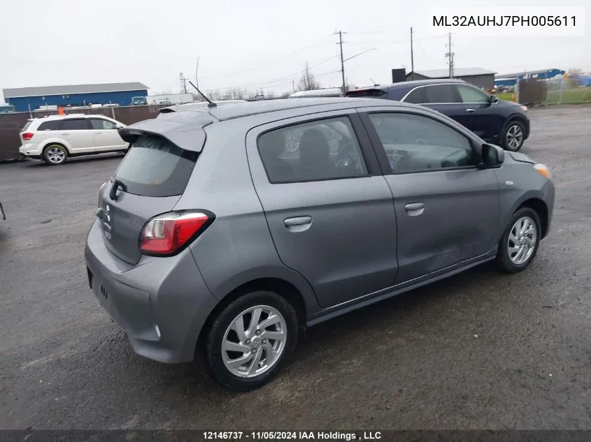 2023 Mitsubishi Mirage VIN: ML32AUHJ7PH005611 Lot: 12146737