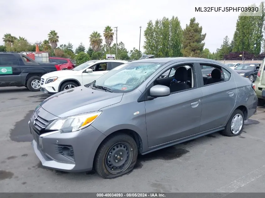 2023 Mitsubishi Mirage G4 Es VIN: ML32FUFJ5PHF03930 Lot: 40034093