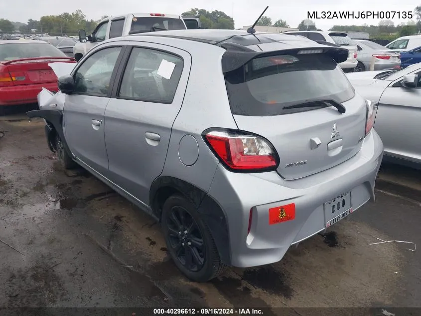 2023 Mitsubishi Mirage Se/Black Edition/Ralliart VIN: ML32AWHJ6PH007135 Lot: 40296612