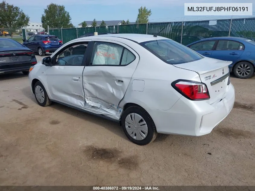 2023 Mitsubishi Mirage G4 Es VIN: ML32FUFJ8PHF06191 Lot: 40386072