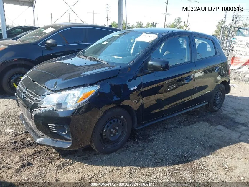 2023 Mitsubishi Mirage Es/Le VIN: ML32AUHJ7PH000618 Lot: 40464172