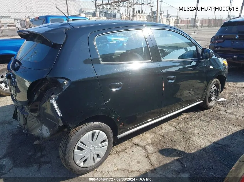 2023 Mitsubishi Mirage Es/Le VIN: ML32AUHJ7PH000618 Lot: 40464172