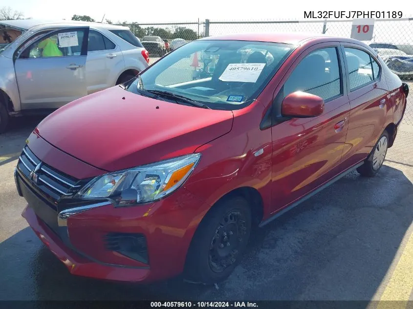 2023 Mitsubishi Mirage G4 Black Edition/Es/Le VIN: ML32FUFJ7PHF01189 Lot: 40579610