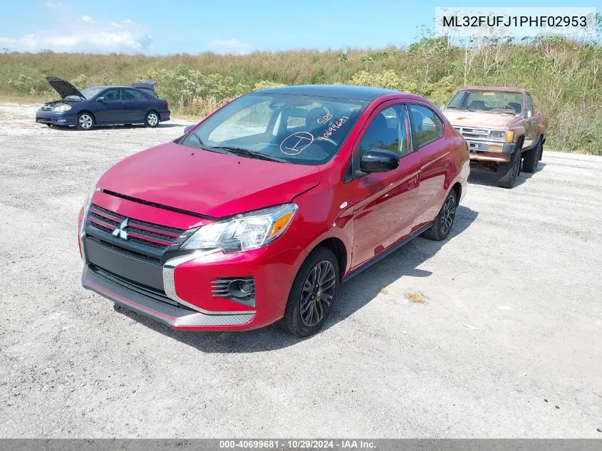 2023 Mitsubishi Mirage G4 Black Edition VIN: ML32FUFJ1PHF02953 Lot: 40699681