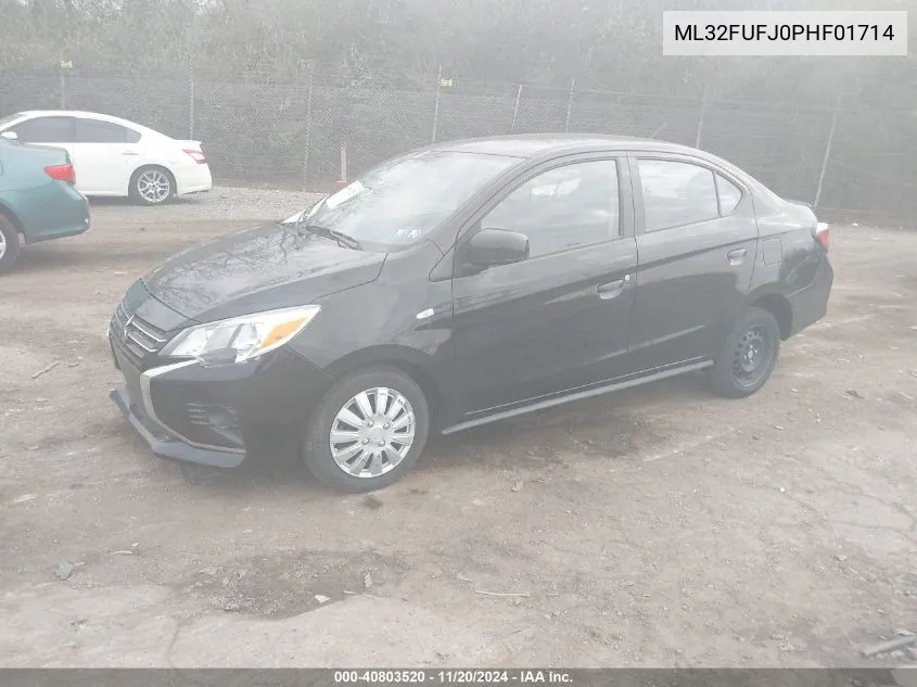 2023 Mitsubishi Mirage G4 Black Edition/Es/Le VIN: ML32FUFJ0PHF01714 Lot: 40803520