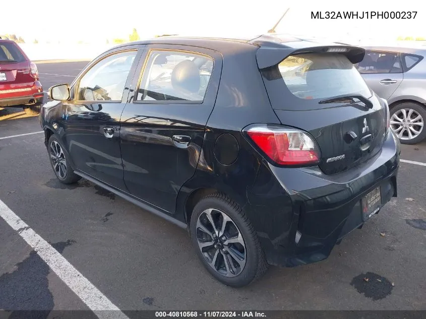 2023 Mitsubishi Mirage Se VIN: ML32AWHJ1PH000237 Lot: 40810568