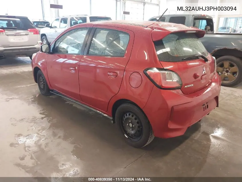 2023 Mitsubishi Mirage Es VIN: ML32AUHJ3PH003094 Lot: 40839350