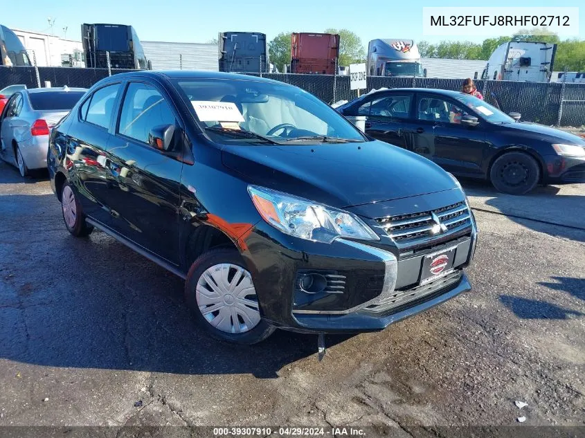 2024 Mitsubishi Mirage G4 Es VIN: ML32FUFJ8RHF02712 Lot: 39307910