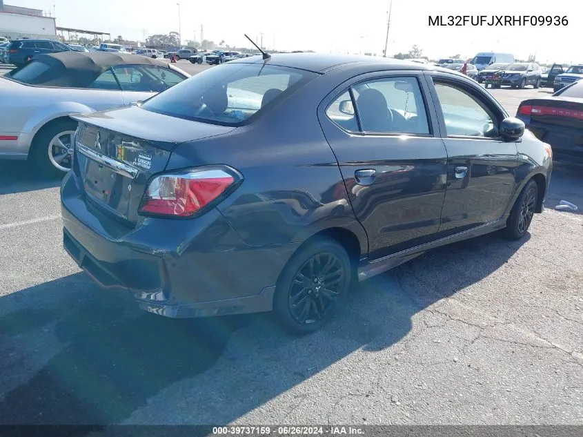 2024 Mitsubishi Mirage G4 Black Edition/Es/Le VIN: ML32FUFJXRHF09936 Lot: 39737159