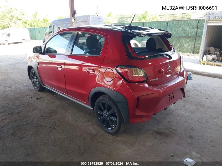 2024 Mitsubishi Mirage Black Edition VIN: ML32AWHJ5RH006691 Lot: 39792925