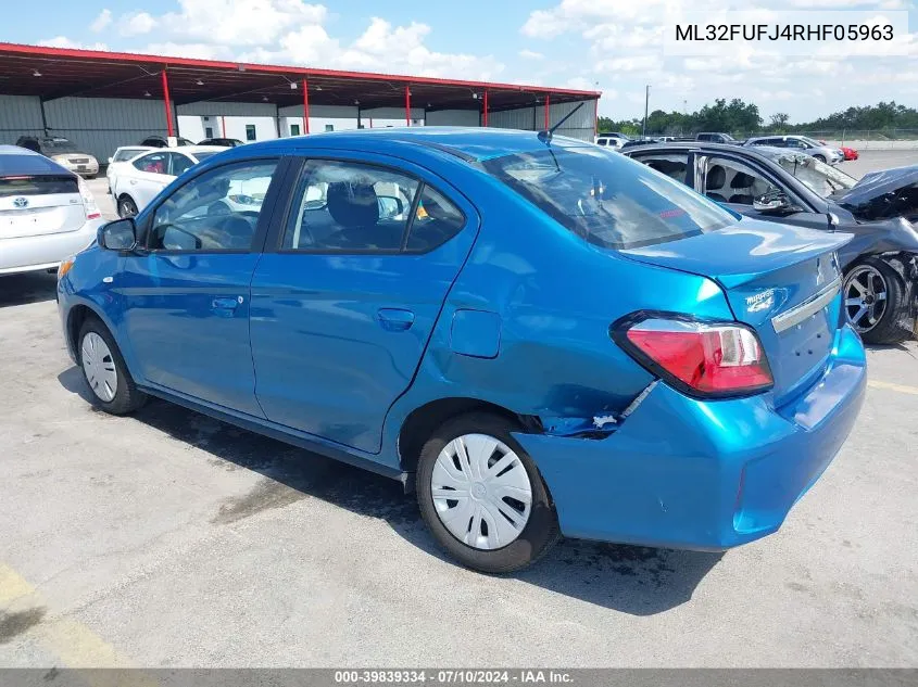 2024 Mitsubishi Mirage G4 Es VIN: ML32FUFJ4RHF05963 Lot: 39839334