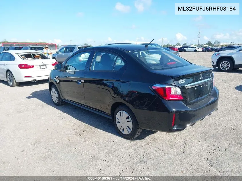 2024 Mitsubishi Mirage G4 Es VIN: ML32FUFJ6RHF08184 Lot: 40106361