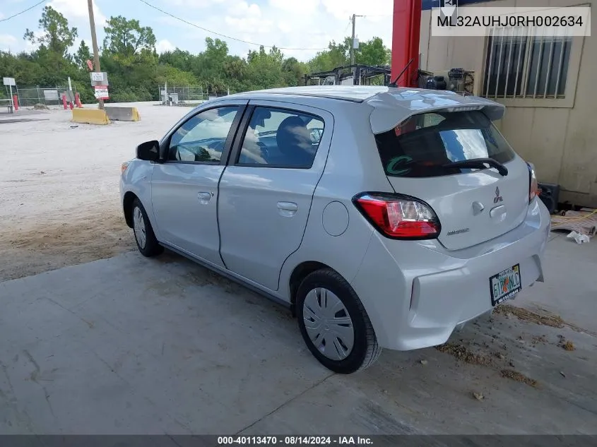 2024 Mitsubishi Mirage Es VIN: ML32AUHJ0RH002634 Lot: 40113470