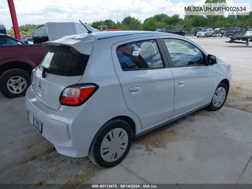 2024 Mitsubishi Mirage Es VIN: ML32AUHJ0RH002634 Lot: 40113470